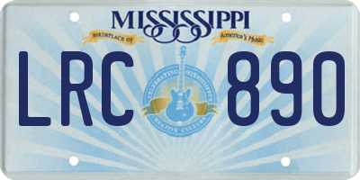 MS license plate LRC890