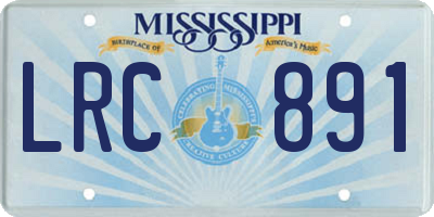 MS license plate LRC891