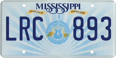 MS license plate LRC893