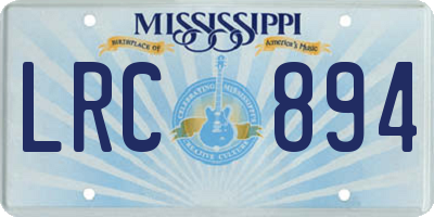 MS license plate LRC894