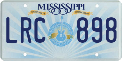 MS license plate LRC898