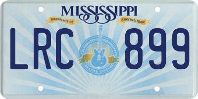 MS license plate LRC899