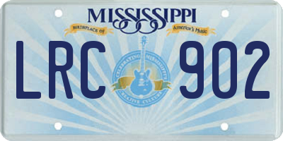 MS license plate LRC902