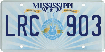 MS license plate LRC903