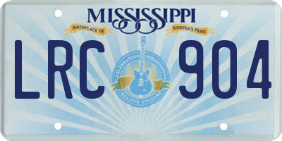 MS license plate LRC904