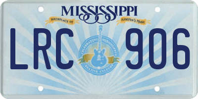 MS license plate LRC906