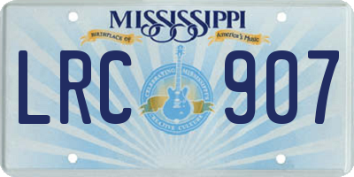 MS license plate LRC907