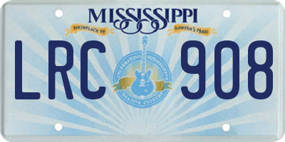 MS license plate LRC908