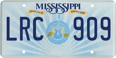 MS license plate LRC909