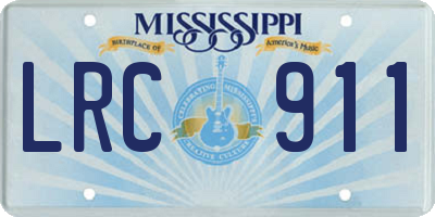 MS license plate LRC911