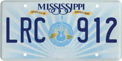 MS license plate LRC912