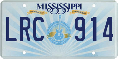 MS license plate LRC914