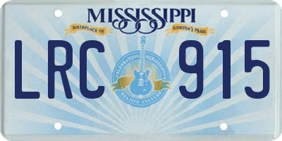 MS license plate LRC915