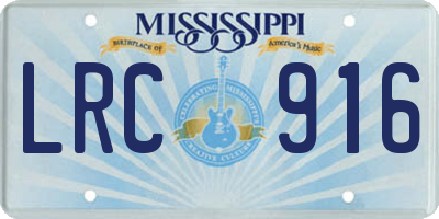 MS license plate LRC916