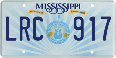 MS license plate LRC917