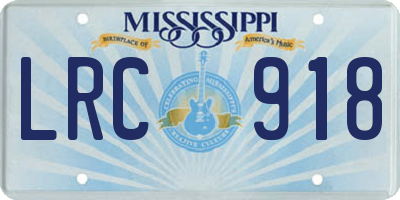 MS license plate LRC918