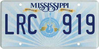 MS license plate LRC919