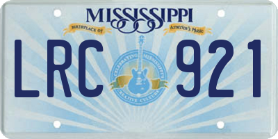 MS license plate LRC921