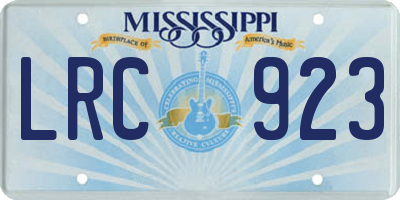 MS license plate LRC923