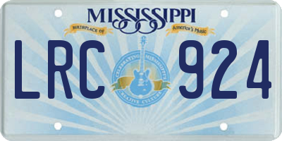MS license plate LRC924
