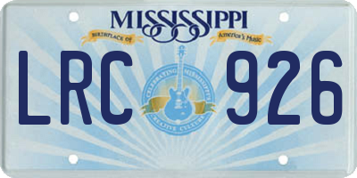 MS license plate LRC926