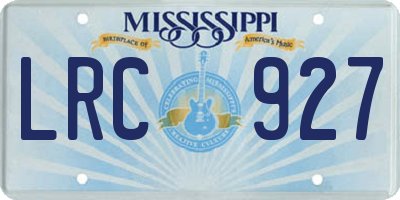 MS license plate LRC927