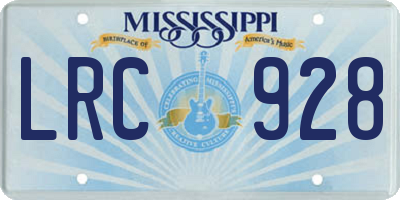 MS license plate LRC928