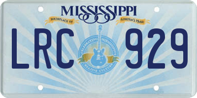 MS license plate LRC929