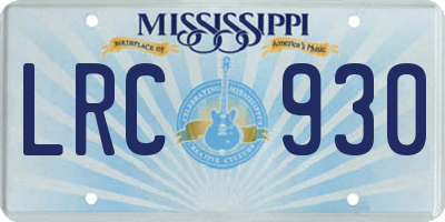 MS license plate LRC930