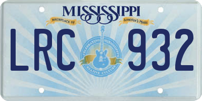 MS license plate LRC932