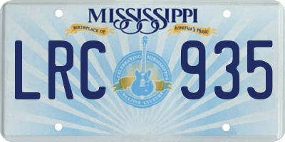 MS license plate LRC935