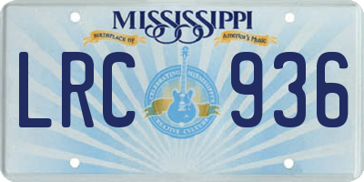 MS license plate LRC936