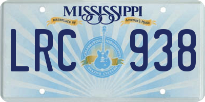 MS license plate LRC938