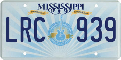 MS license plate LRC939