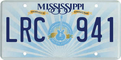 MS license plate LRC941
