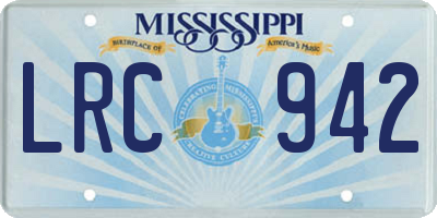 MS license plate LRC942