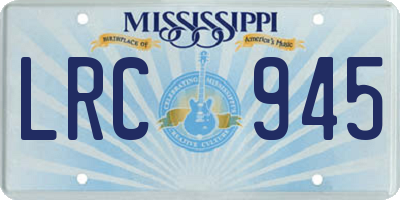 MS license plate LRC945