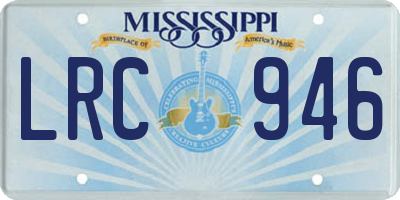 MS license plate LRC946
