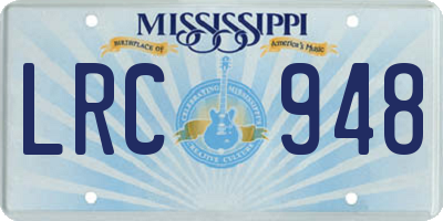 MS license plate LRC948