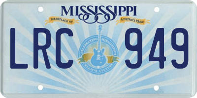 MS license plate LRC949