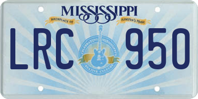 MS license plate LRC950