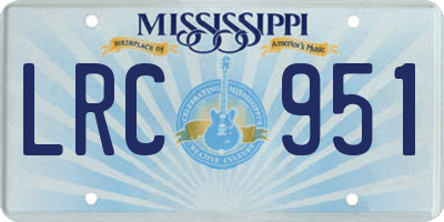 MS license plate LRC951