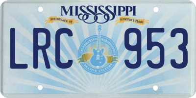 MS license plate LRC953