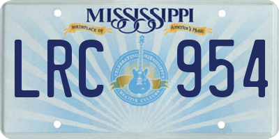 MS license plate LRC954