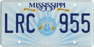 MS license plate LRC955