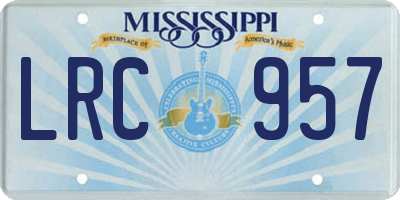 MS license plate LRC957
