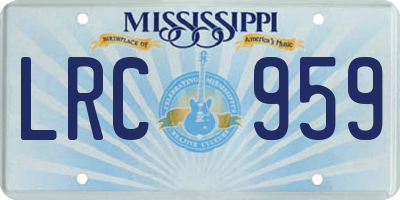 MS license plate LRC959