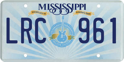 MS license plate LRC961