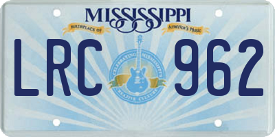 MS license plate LRC962