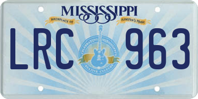 MS license plate LRC963